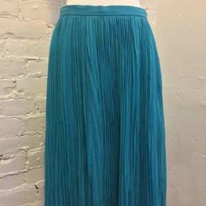 Christian Dior VTG Pleated Skirt Aqua Polka Dot 6